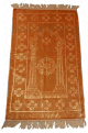  Tapis de prière adulte ultra-doux avec motif rosace et franges simples - Couleur Jaune or