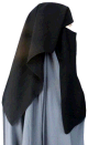 Niqab court 2 pieces avec scratchs