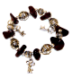 Bracelet d'artisanat marocain avec des pierres de couleur marron fonce