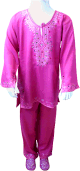 Jabadour ( tunique ) marocaine rose avec des strass pour filles/fillettes