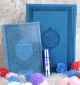 Pack Cadeau Couleur Bleu (Coran - Les 40 hadiths an-Nawawi - Parfum - Sac cadeau)