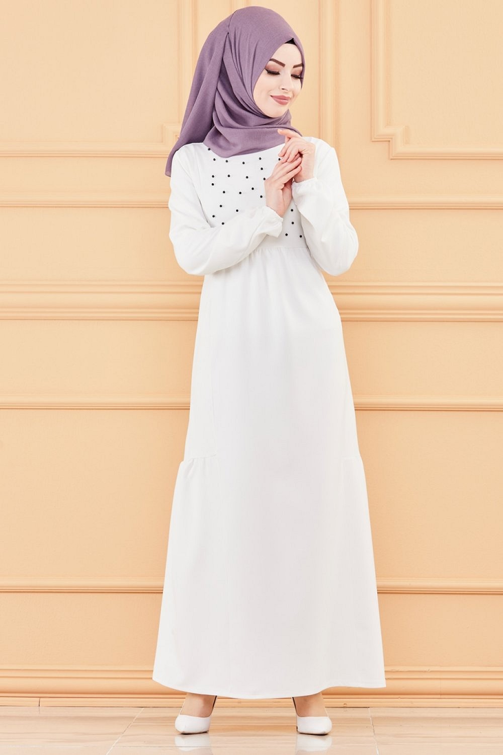 Robe de soirée pour femme (Tenue style chic pour hijab) - Couleur