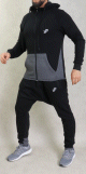 Ensemble jogging bicolore en coton molletonne de marque Best Ummah - Couleur Noir et gris