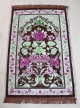 Grand Tapis de priere avec decorations arabesques multi-couleurs tisse en chenille (sajjada) - Fond de couleur marron