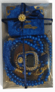 Coffret Cadeau Musulman Couleur Bleu : Mini Coran + chapelet "Sabha" + Chapelet électronique décoré de strass