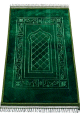 Grand tapis de prière de luxe (80x120 cm pour 1 à 2 personnes) - Sajjada salat - couleur unie avec motifs discrets - Couleur Vert Grand tapis de prière de luxe (80x120 cm pour 1 à 2 personnes) - Sajjada salat - couleur unie avec motifs discrets - Couleur Vert