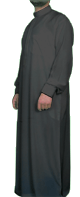 Qamis Al-Haramayn noir brode avec son pantalon (Taille L)
