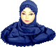 Hijab deux pieces avec dentelles couleur bleu nuit