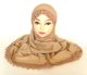 Ensemble de hidjab deux pieces couleur marron claire avec dentelle